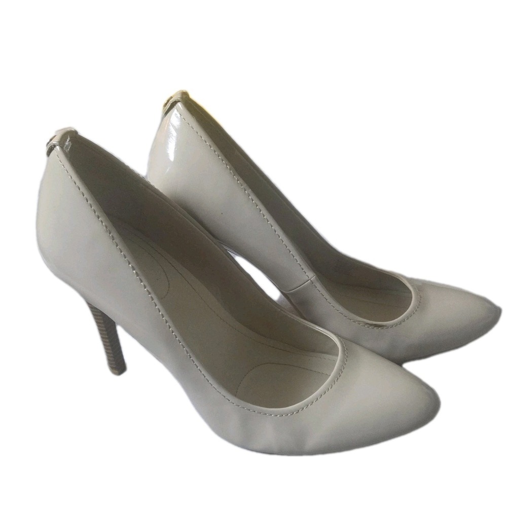 Calvin Klein Womens 10 Nude Patent Leather Pumps Pointed Toe Stiletto Heels